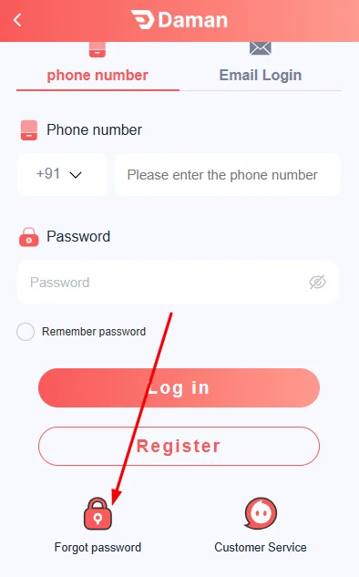 Click on the forgot password option